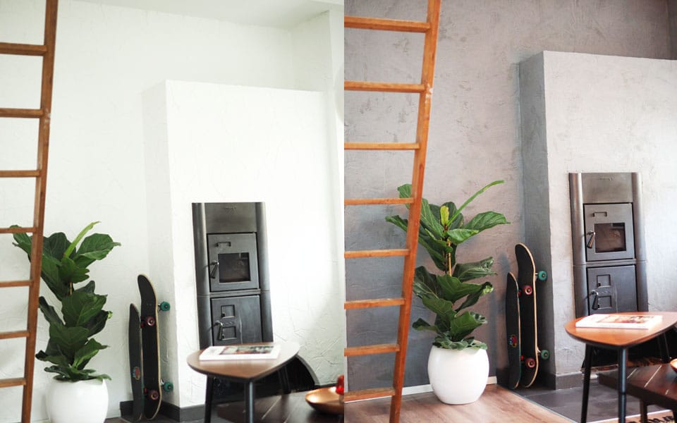 Beton-Optik von Alpina, DIY, Alpina, Beton-Optik, Streichen, Renovieren, Wohnen, Wohnung, Wohnzimmer, Wand streichen, Effekt-Farbe, Beton