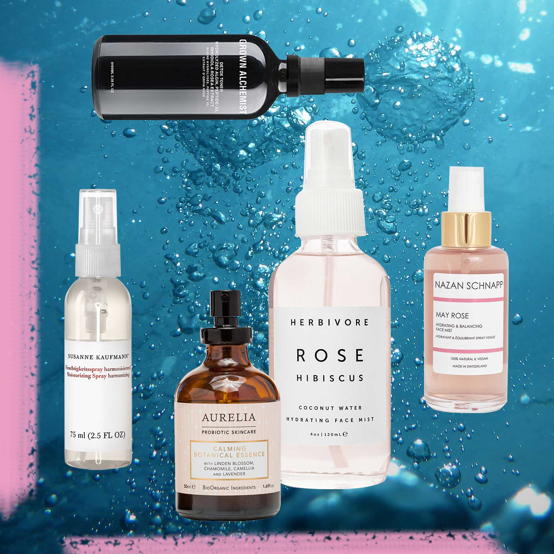erfrischende Gesichtssprays, Face Mist, Gesichtspflege, Feuchtigkeit, Naturkosmetik, Hautpflege, Frische-Kick bei der Hitze, Abkühlung für die Haut, kühlende Gesichtssprays