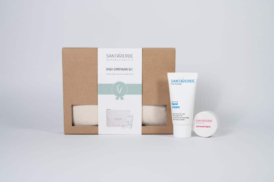 Limited Edition Geschenk-Sets von Santaverde, Daily Companion Set, handy cream Santaverde, allround balm Santaverde,